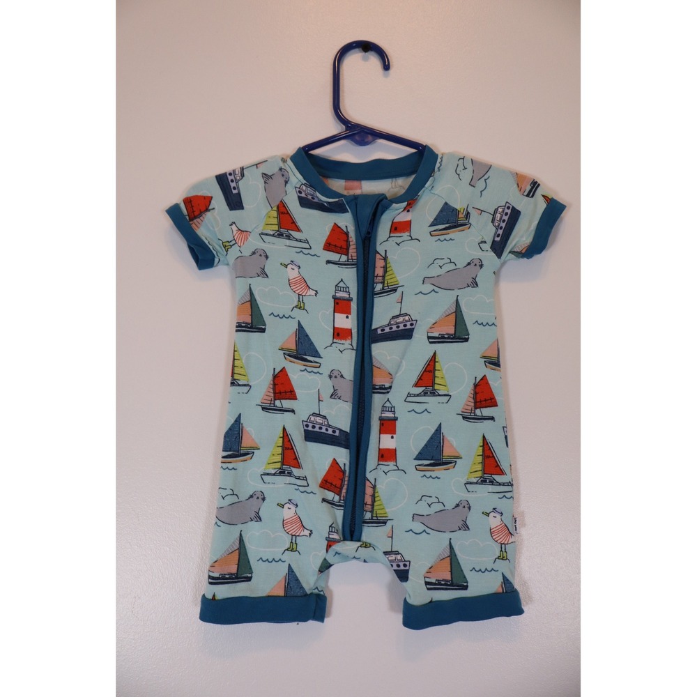 Little Sleepies Sailboats Shorty Zippy Baby 0-3 Months